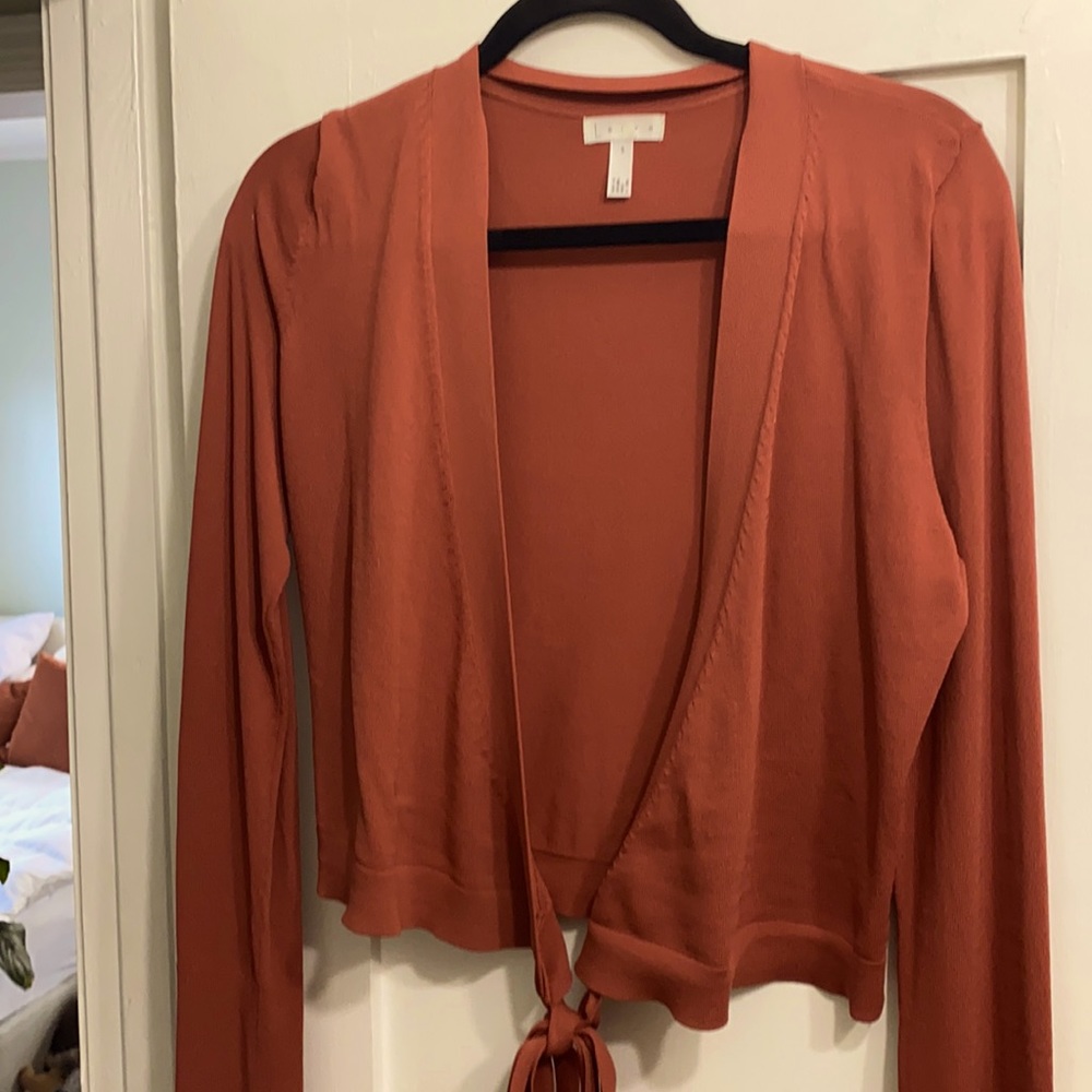 Long sleeve wrap around crop top